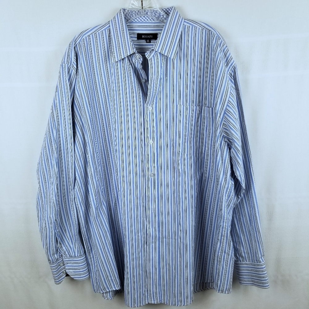 Bogari XL blue/white button up shirt vintage